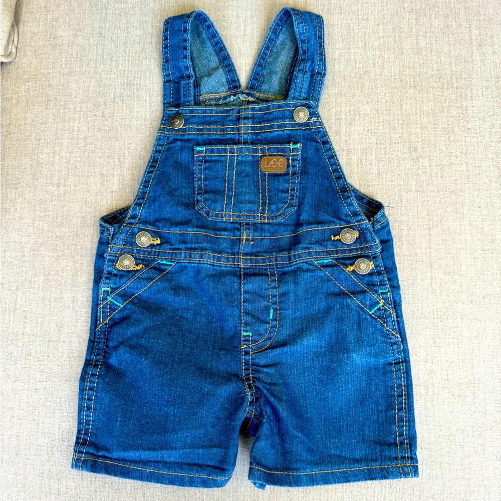 Lee, Overall, Blue, Denim, Shorts, Size 12 Months